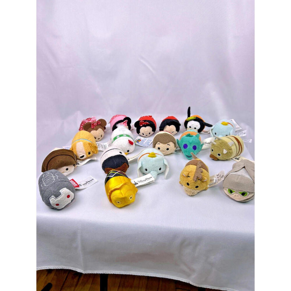 Disney Tsum Tsum Plush Lot of 18 Disney Parks Marvel Mixed Mini Plush Toys